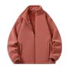 Autumn/Winter Fleece Couple's Jacket: Velvet-Thickened, Warm, Stand Collar, Pure Color Outerwear