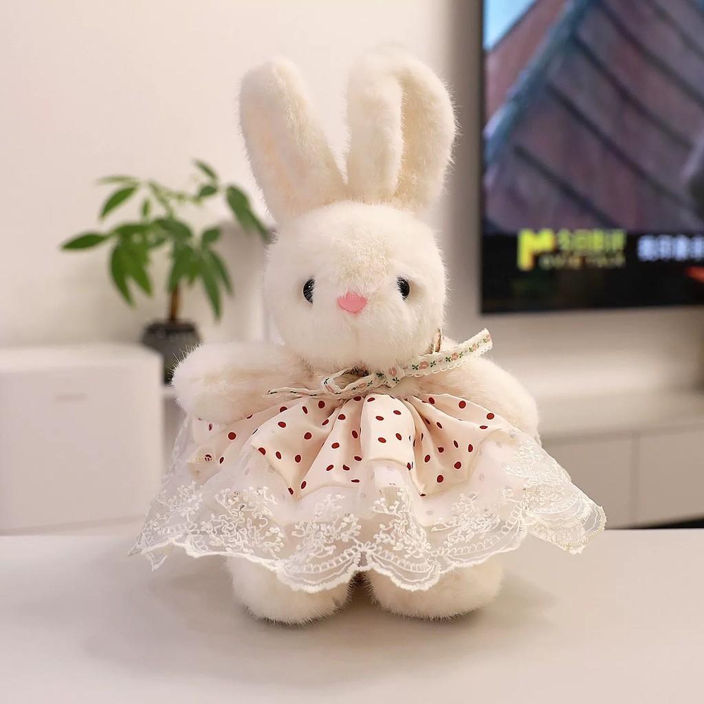 Plüschhase mit Blumenkleid für Mädchen und Kinder, Geburtstagsgeschenk