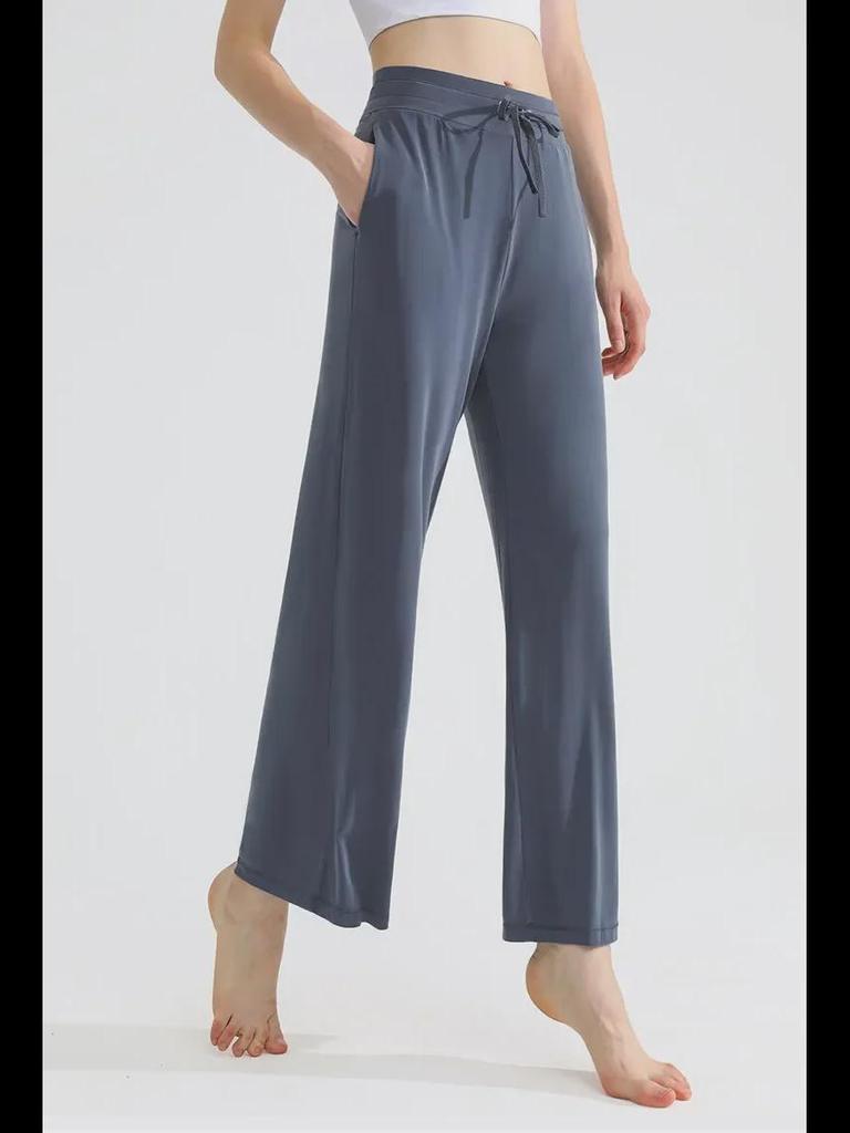 PLUS Modal-Hose mit weitem Bein, drapiert, elastischem Bund und Kordelzug für Freizeitsport oder Yoga