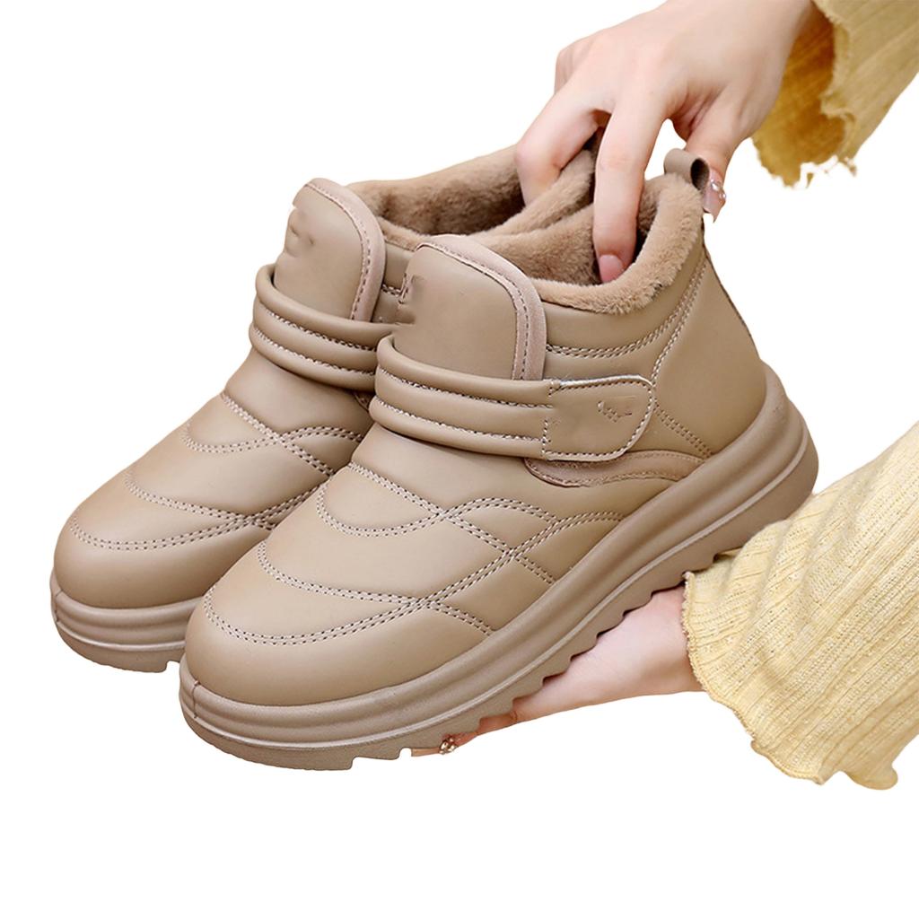 Women's Winter Snow Boots with, Thick Warm Padding, Hook and Loop Closure, - Traction