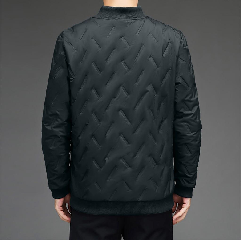 Men's Casual Lambskin Thermal Cotton Outerwear, Men's Thickened Cotton-padded Jacket With, Stand-up Collar Color Zipper Jacket