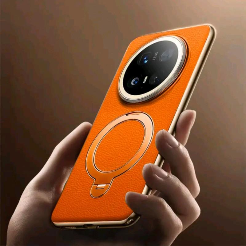 Premium Leather Phone Case With 360 Rotating Magnetic Stand Mate 80 Full Coverage Anti-Slip Shockproof Matte Finish