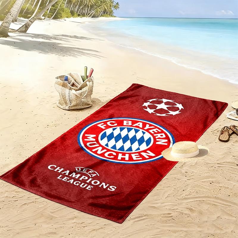 Forever Up: FC Bayern Munich Spirit beach towel Portable for travel Outdoor camping Absorbent bath towel swim seaside Travel and vacation towels