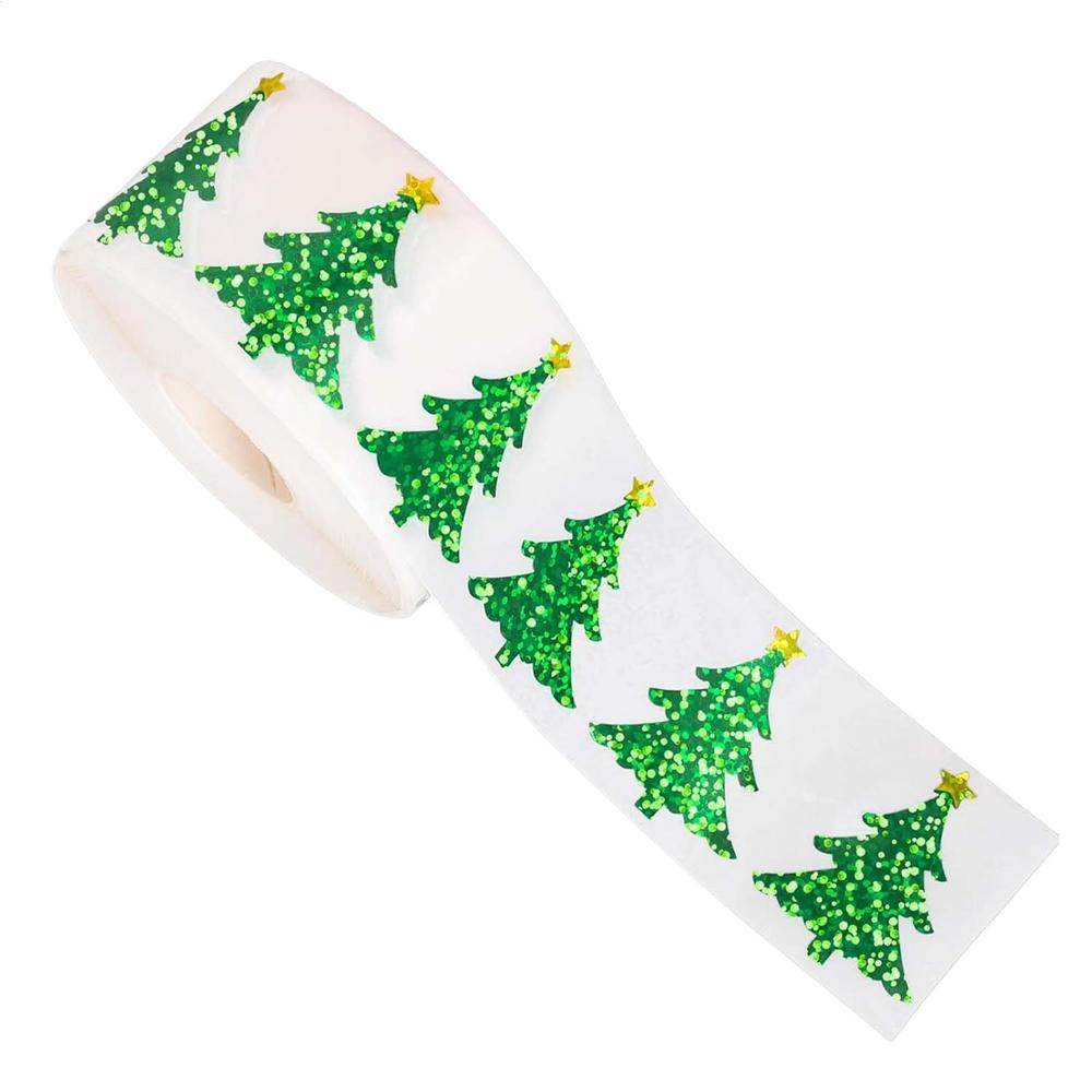 

Christmas Stickers 500 Pieces Waterproof Festive Self-Adhesive Decals Christmas Holiday Stickers For Decorations DIY Craft зелёный