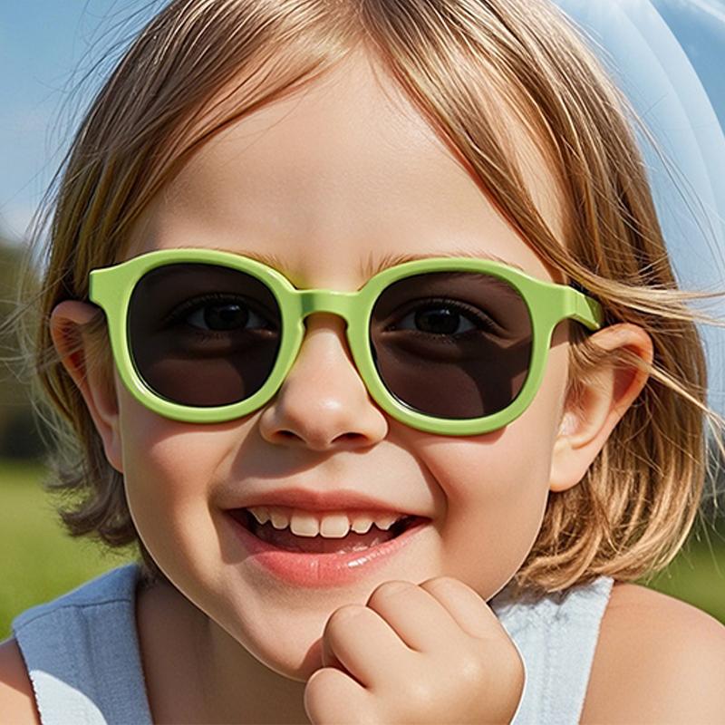 New Fashion Trendy Retro Outdoor Anti-ultraviolet Sunshade Silicone Children's Sunglasses 23029
