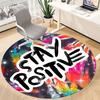 1pc Positive Vibe Chair Carpet for Office, Indoor Non Slip Washable Polyester Fiber Carpet,