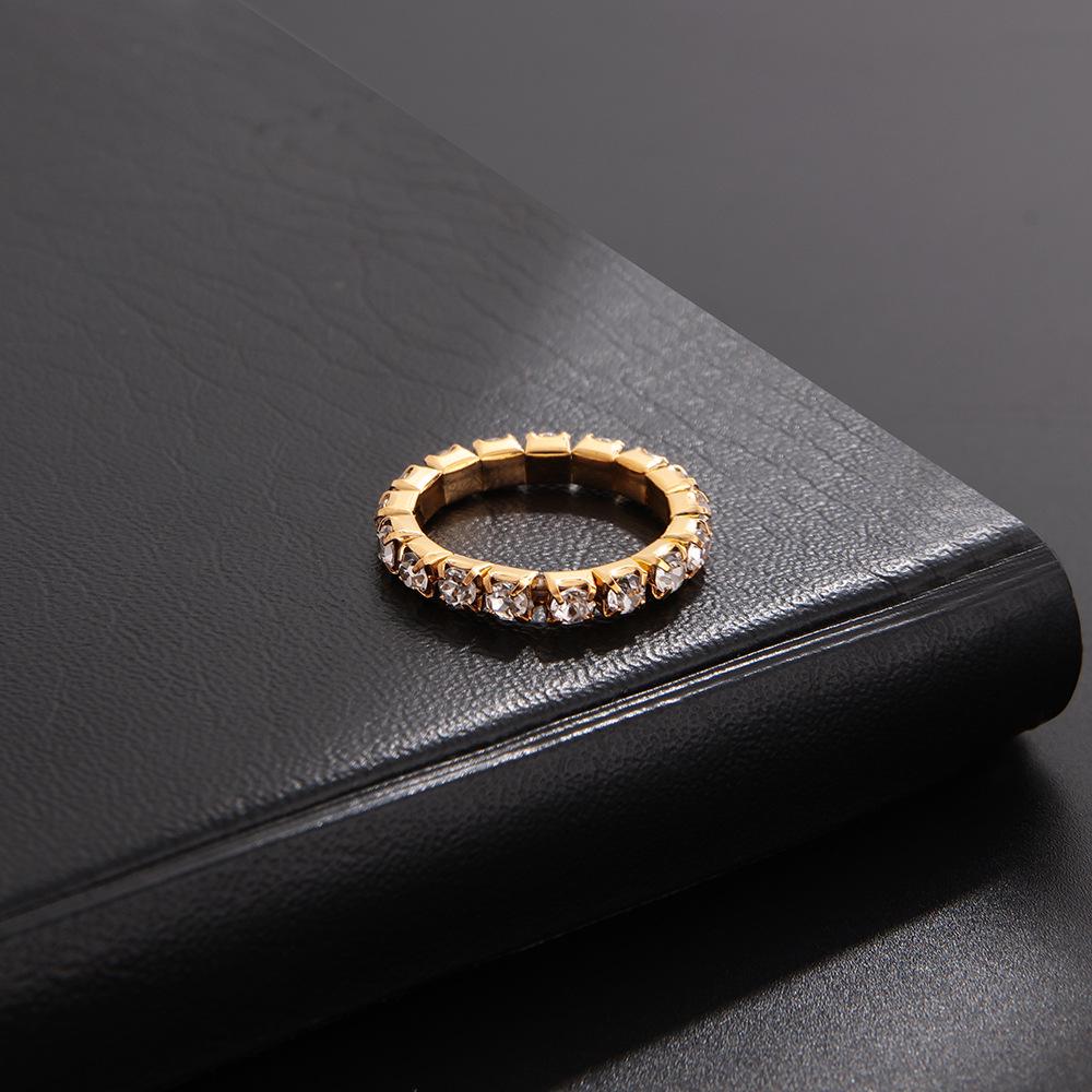Роскошное мужское регулируемое пятирядное бриллиантовое эластичное кольцо R006