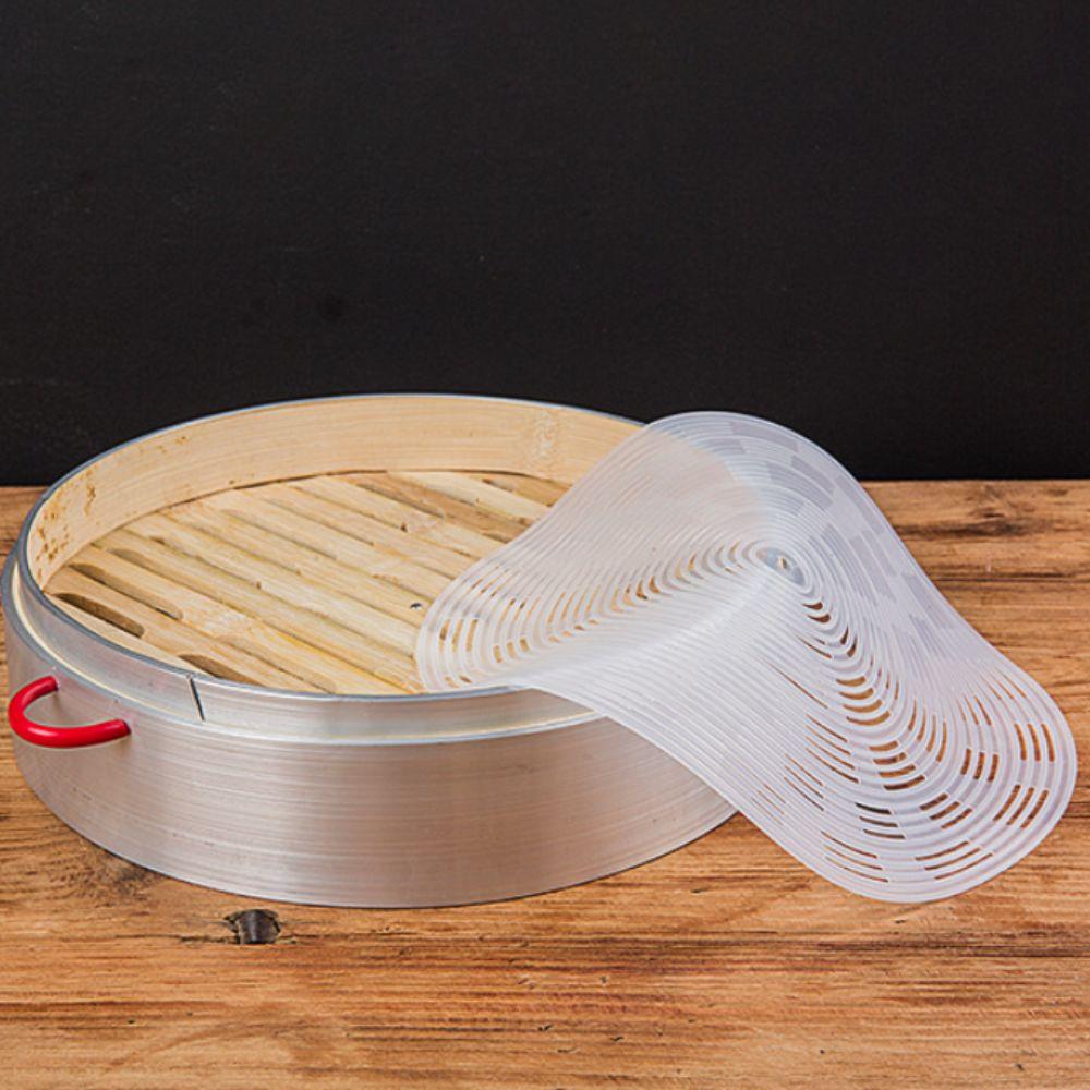 Heat-resistant Silicone Steamer Mat Reusable Steamer Liner Waterproof Dim Sum Paper  Baking