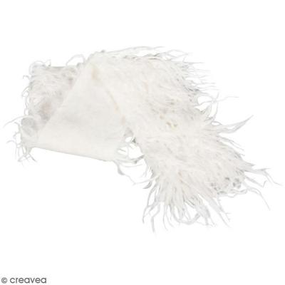 Faux Fur Coupon - White - 60 X 10 Cm - Long Hair - Buy by the Meter
