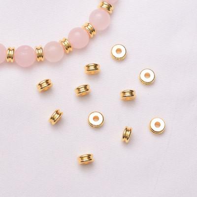 100 Stück 18 Karat Gold umwickelter, farberhaltender, doppelschichtiger Abstandshalter, glatter Perlen-Abstandshalter, DIY handgefertigtes Schmuckzubehör, Perlenmaterial-Abstandshalter