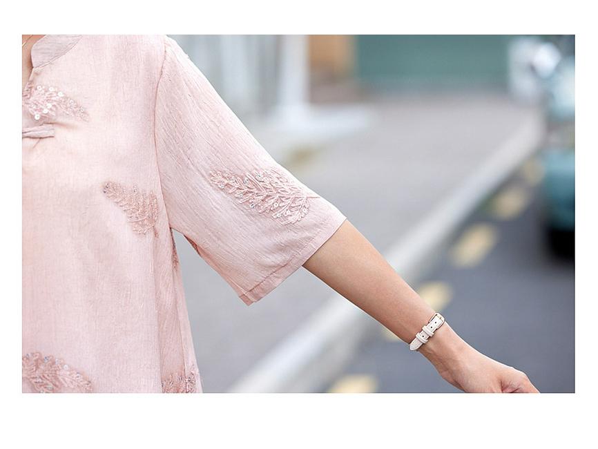 Mother's 2025 Summer Set: Stylish National Style Loose T-shirt & Small Shirt Two-Piece for Middle-Aged and Elderly Women.