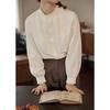 Women's French Retro Ruffle Collar Long Sleeve Shirt for Autumn/Winter