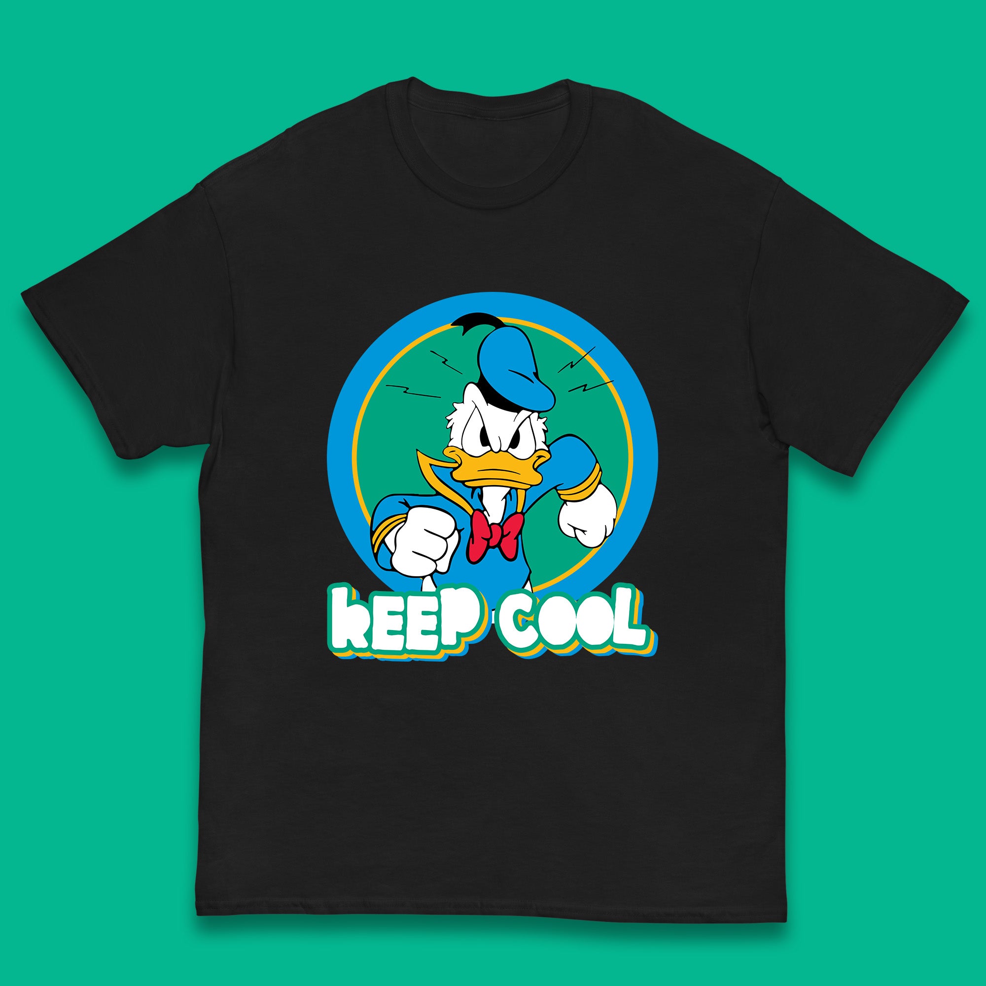 

Keep Cool Donald Duck Animated Cartoon Character Angry Duck Disneyland Trip Disney Vacations Kids T Shirt 100