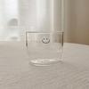 Korean Smile Glass Cup Cute Transparent Drinkware Stackable Transparent Bottle Breakfast Drinking Cups Coffee Utensil Couple Mug