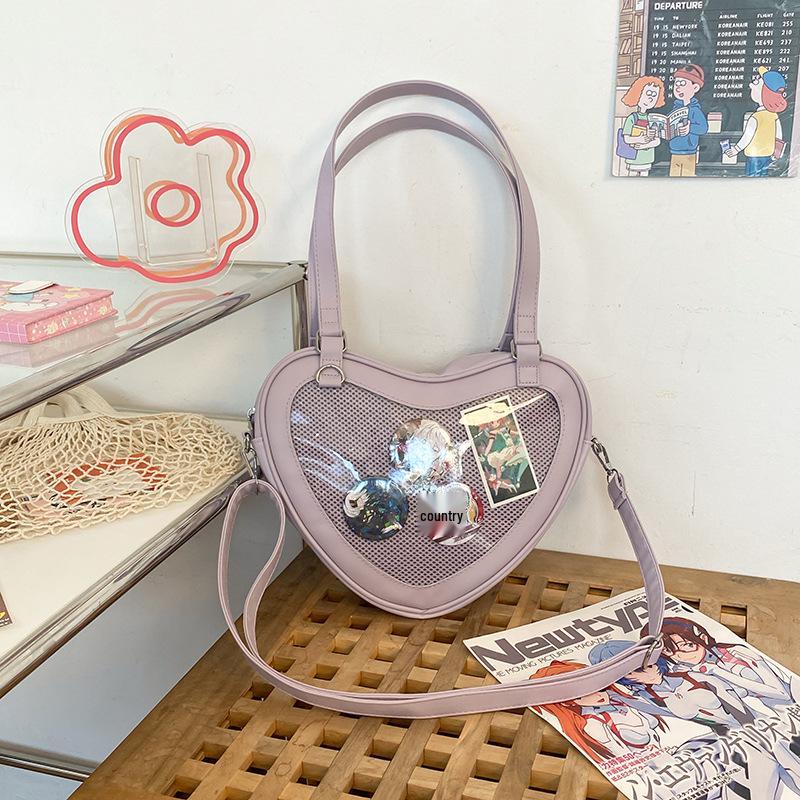 Heart-Shaped Lolita JK Uniform Crossbody Bag – Cute, Small Capacity for Girls