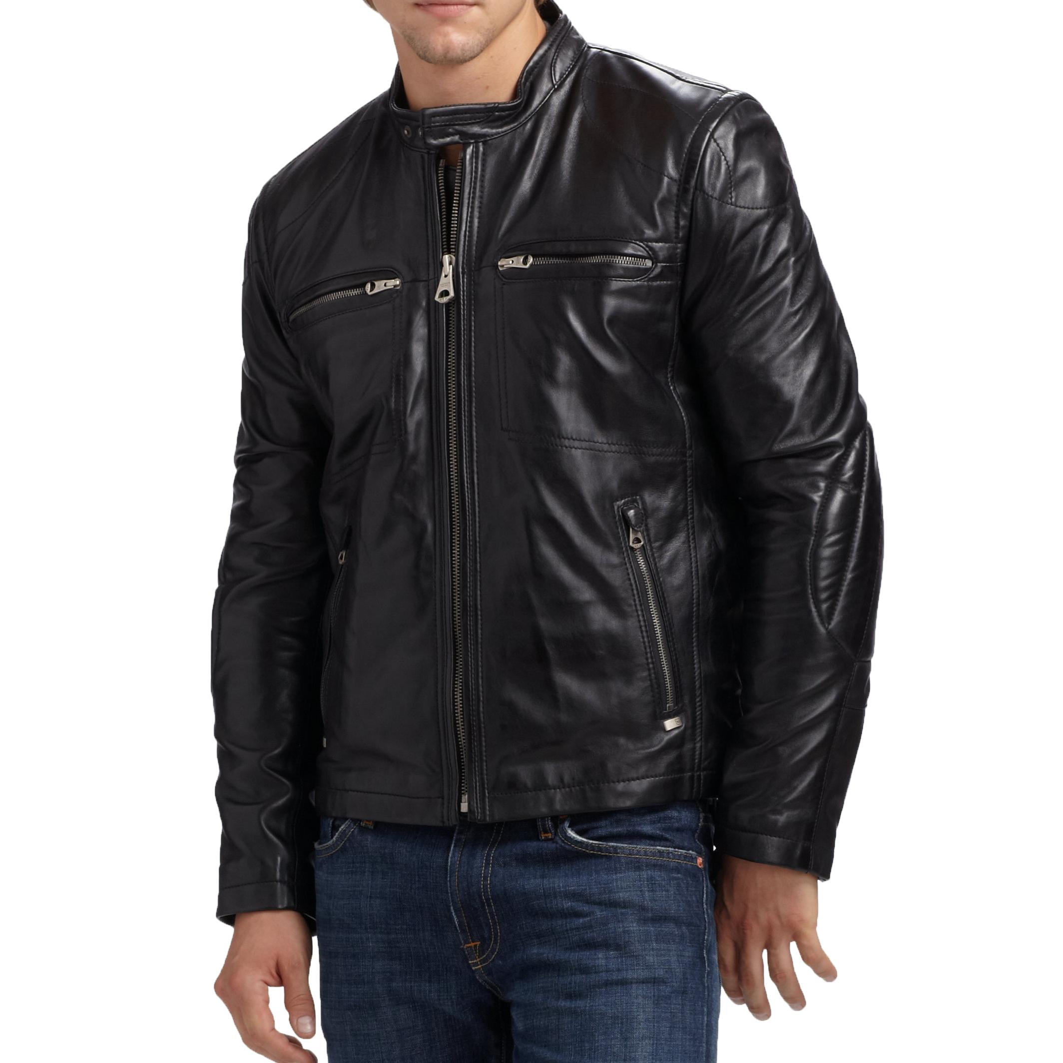 

SkinOutfit Men s Genuine Lambskin Black Leather Jacket Stylish Motorcycle Bomber Biker Outerwear MJ 93 XXXL чорний