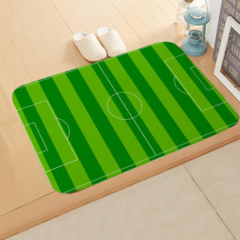 VIKAMA Football Pitch Doormat Stain-Resistant & Non-Slip Entrance Hallway Mat Bedroom Entrance Rug Bedside Carpet Home Decor