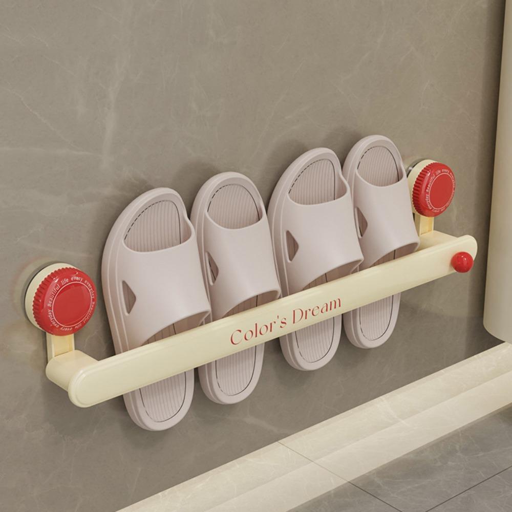 Wall Mounted Suction Cup Shoe Rack Reusable Shoe Hangers Hanging Slippers Organizer  Balcony