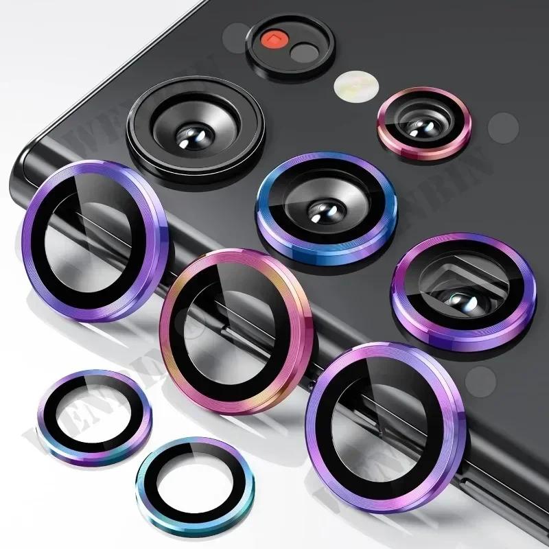 2 Pcs Camera Lens Protector For Samsung S2 S24 Ultra Plus A6 A 9H Tempered Glass Screen Protector Cover Film Metal Ring