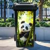 Colorful Utility Room Surface Decals Cartoon Animal Trash Can Sticker, Self-Adhesive PVC Decal, Waterproof Cute Decorative Adhesive for Household Bins