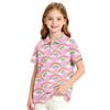 Girls' Polka Dot Print School Uniform T-Shirt for Casual and Formal Wear