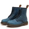 High-top Crazy Horse Blue Locomotive Boots Women's Classic Retro British Style Short Boots Men's and Women's Leather Boots Round Head Trend