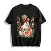 Floral Print Mom And Baby Back Hug Casual Top Pure Cotton T-shirt