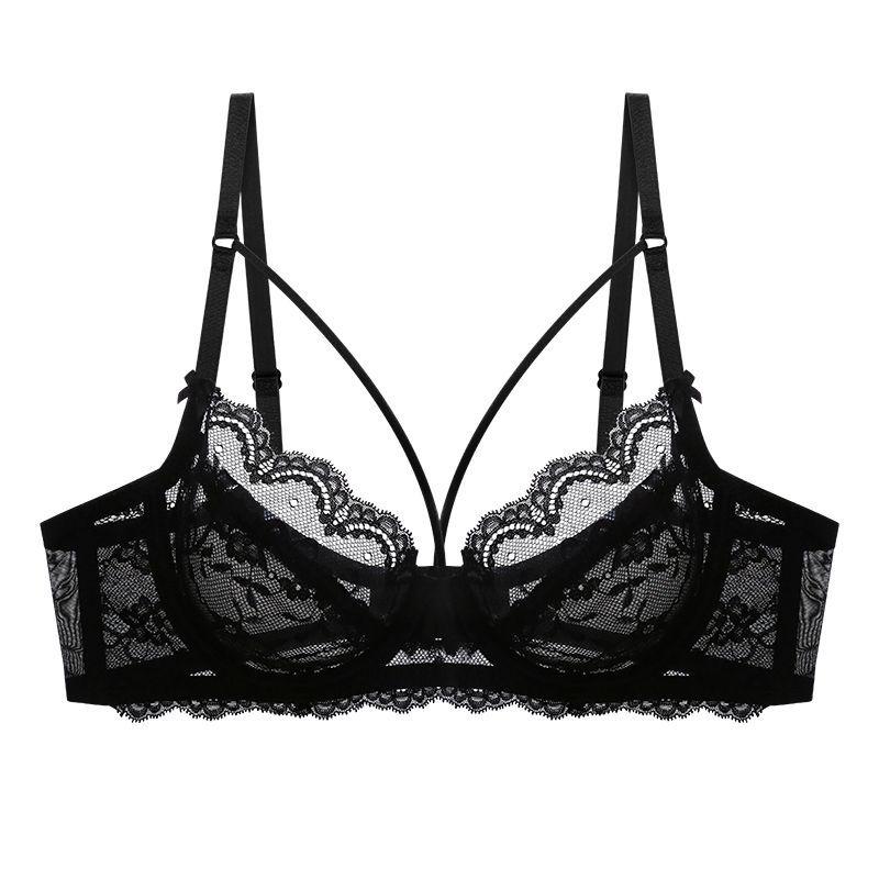Neues reines Verlangen sexy Spitze transparent kleines Brust-Unterwäsche-Damenanzug dünn dick mm große Brust kleine große Größe BH-Abdeckung