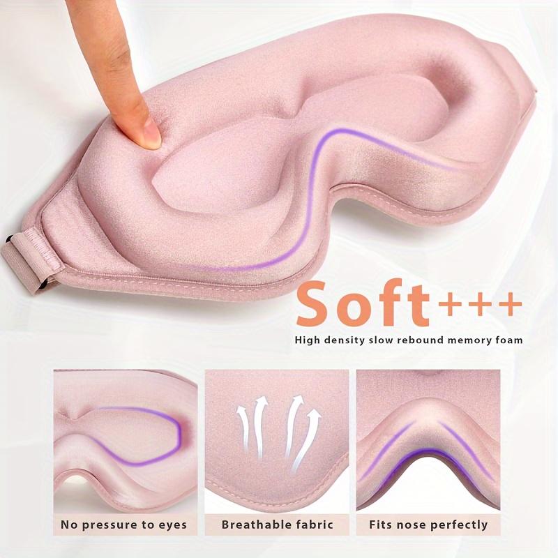 3D Contoured Sleep Mask - Soft Light Blocking Eye Cover with Adjustable Strap for Napping, Travel, Night Shift, Yoga Meditation