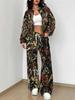 Outdoor Camouflage Autumn and Winter New European and American Women's Clothing Retro Printing Suit Women