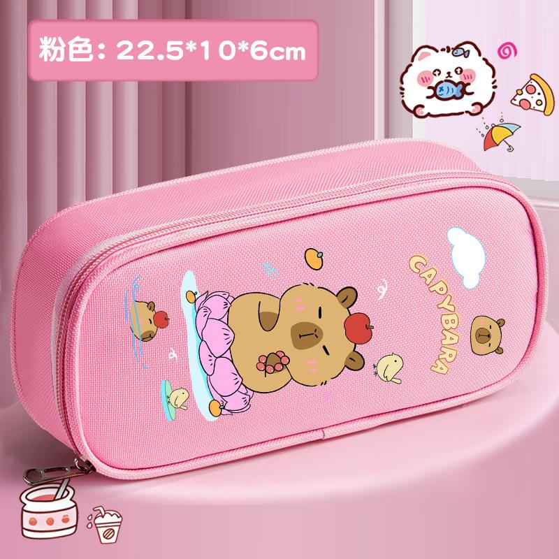

Cute Kapibara Stationery Box - Children s Double-Layer Simple Pencil Case With Large Capacity Pen Bag