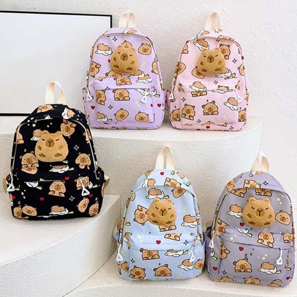 Doll Decoration Capybara Backpack Thickened Large Capacity School Bag Friends