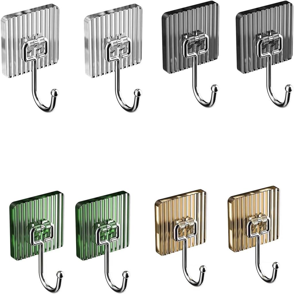 1-4pcs Luxury Punch-Free Wall Hooks Strong Sticky Coat Hanger Rack for Clothes Towel Bag Key Kitchen Door Organizer Easy Install