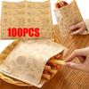 100/50Pcs Greaseproof Paper Bag Disposable Packaging Baking Paper Dessert Sandwich Burger Package Bag Kitchen Accessories