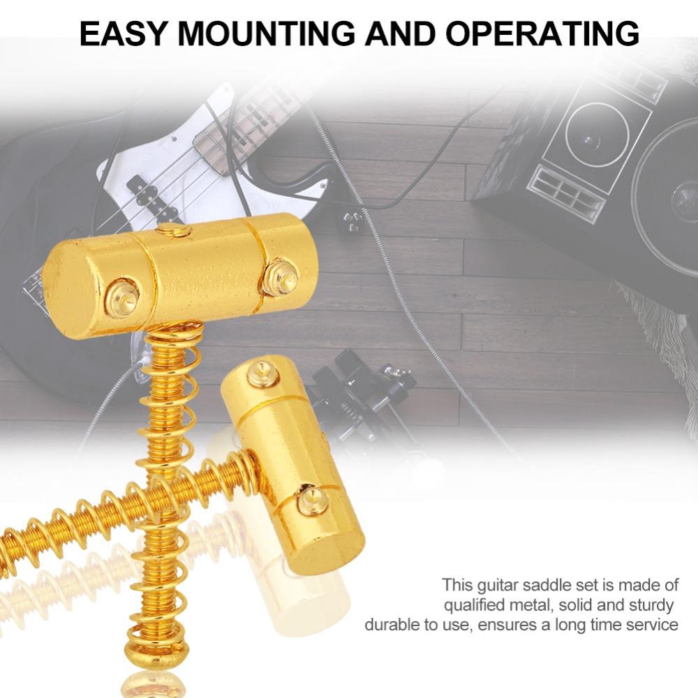 3PCS With Wrench Bridge Saddles Set Gold Color Guitar Bridge Saddles For Electric Guitar