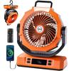 US Shipping Rechargeable Portable Camping Fan 12 Inch 40000mAh Battery Powered Fan with LED Light Digital Display Timer 6