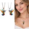 Acrylic Women's Necklace Colorful Birds Necklace Exquisite Hummingbird Necklace Women