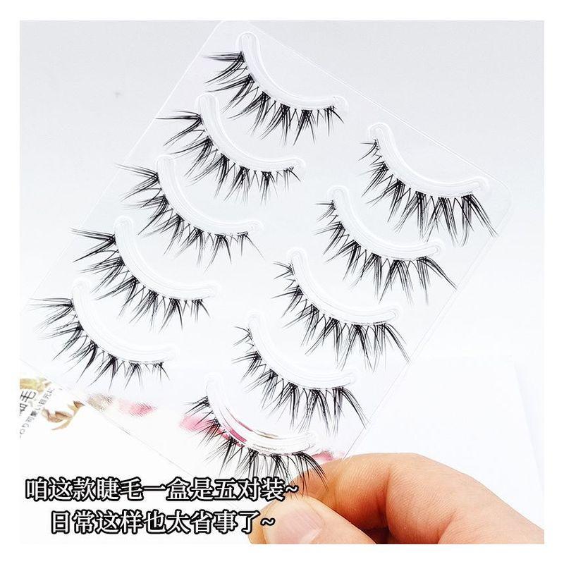 Lashie - Set of 5 Pairs: Natural Criscross Clear Band False Eyelashes