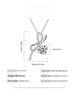 925 Sterling Silver Fashion Light Luxury Bow Zircon Pendant Necklace Birthday Party Anniversary Gift