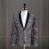 Men's Iridescent Sequin Tuxedo Jacket - Ideal for DJs, Nightclubs, and Stage Performances