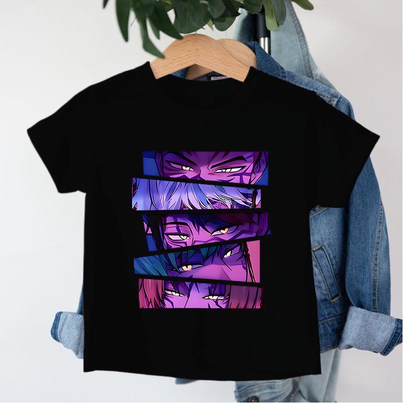 New KPop Demon Hunters Saja Boys Cartoon Boys T-shirt Round Neck Print Fashion Casual Top Children's T-shirt Kids Clothing