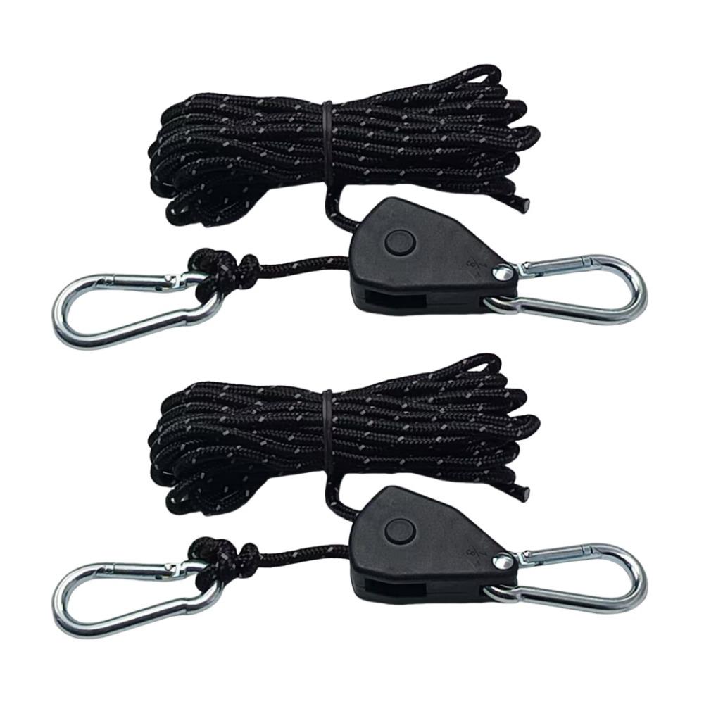 2Pcs Adjustable Reflective Camping Tent Rope Set Tarp Tie Down  Tent Rope Tie Down чёрный