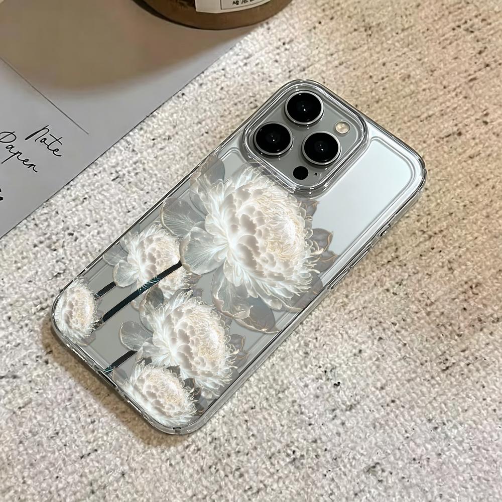Cold Epiphyllum Phone Case For Iphone 17 Pro Max 17 16 Pro 15 14 13 12 11 14 Plus Air Shockproof Silicone Soft Cover