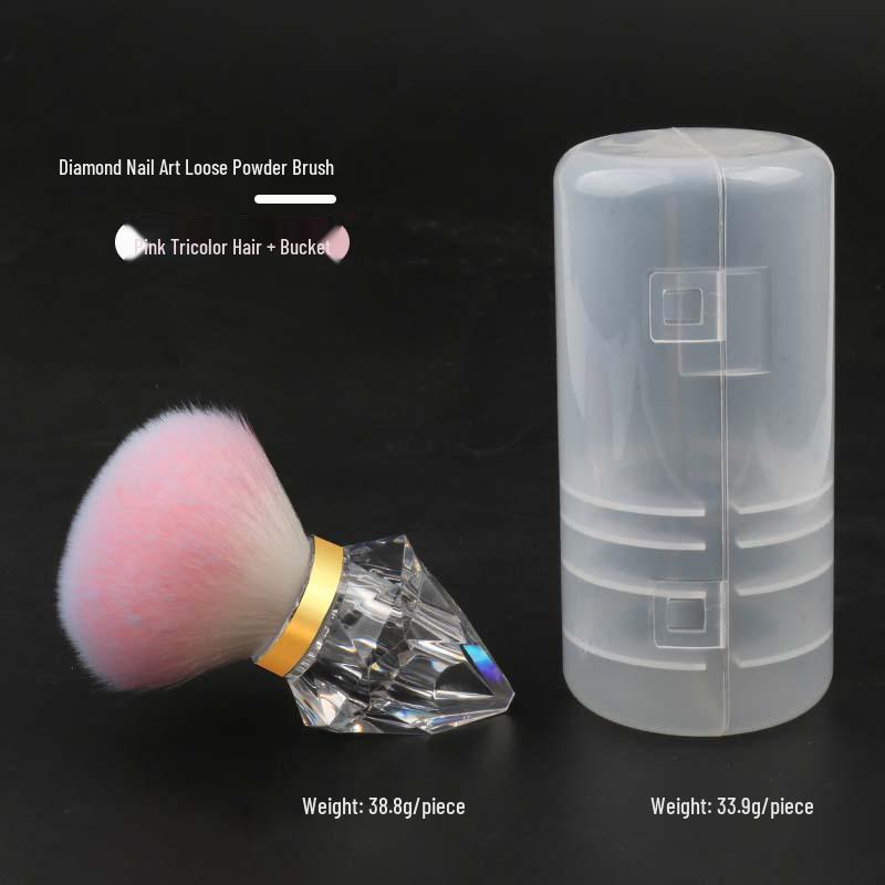 Large Single Nail Dust Brush with Fluffy Bristles - High-Footed Wine Glass Design for Blush Setting and Nail Art.