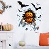 Waterproof Pvc Wall Art Halloween Sticker, Realistic Pumpkin/Zombie/Werewolf/Clown Print, PVC Self-Adhesive Decals, Indoor Holiday Door Window Decals