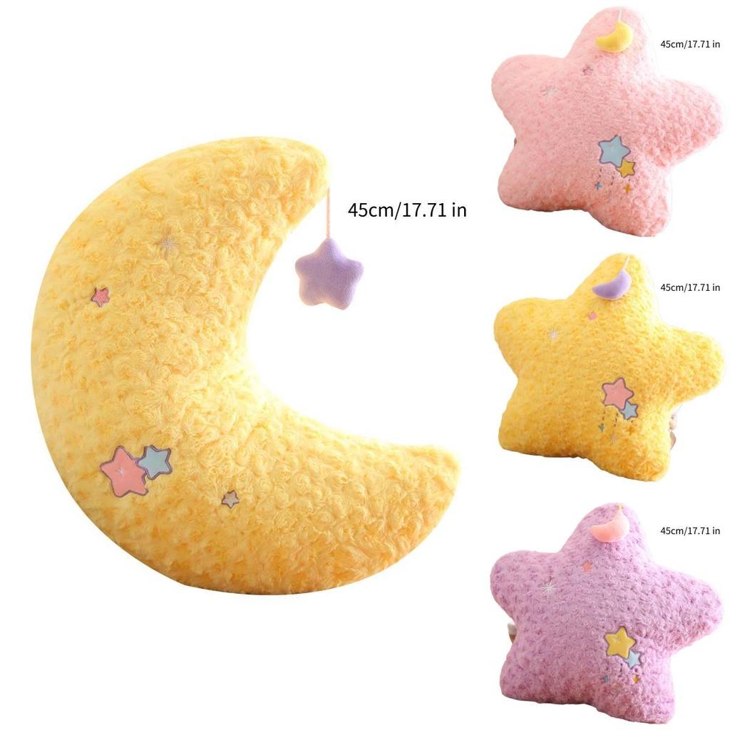 Cute Star And Moon Plush Pillow For Kids Soft And Fluffy Stuffed Toy For Home Decor And Birthday Gifts From Diman