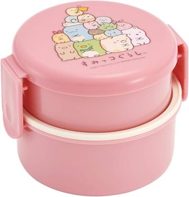 Round Lunch with Two Made In Sumikko Gurashi ONWR1 Box, 500ml, Fork, Tiers, Japan, Standard, Pink,