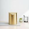 Gold Desktop Trash Can - 304 Stainless Steel Mini Bin with Lid, Light Luxury Storage Basket