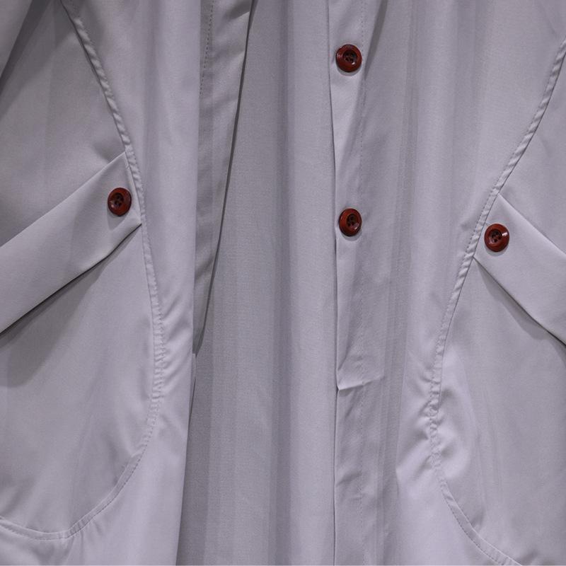 Women's FD678 Medium-Length Windbreaker Coat - Large Lapel, Unique Style for Autumn/Winter 2025