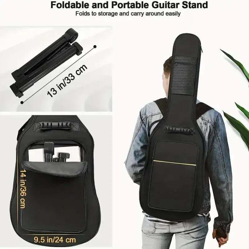 Portable Folding Guitar Stand for Acoustic Electric and Bass Guitars -Lightweight ABS A-Frame Floor Stand with Compact Foldable
